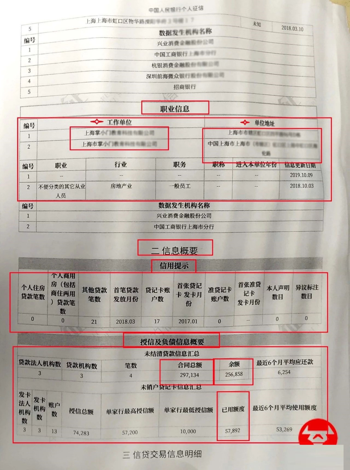 个人征信报告解读